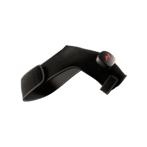Hyperice Venom 2 heated shoulder massager neoprene wrap worn over the shoulder