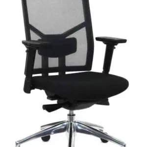 Workliving Zuidas mesh ergonomic office chair seen from the side, with adjustable armrests and headrest